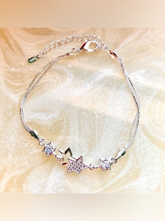 Jewelry - Silver Star Cubic Zirconia Bracelet - Women Jewelry